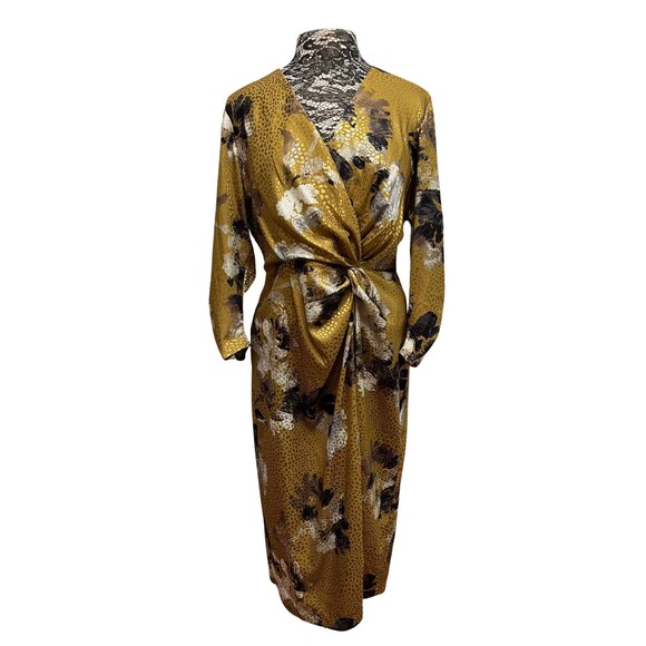 Taylor Yellow Floral Wrap Dress - Picture 3 of 16